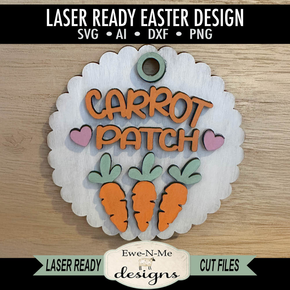 Carrot Patch Easter SVG – Round Spring Laser Cut SVG File