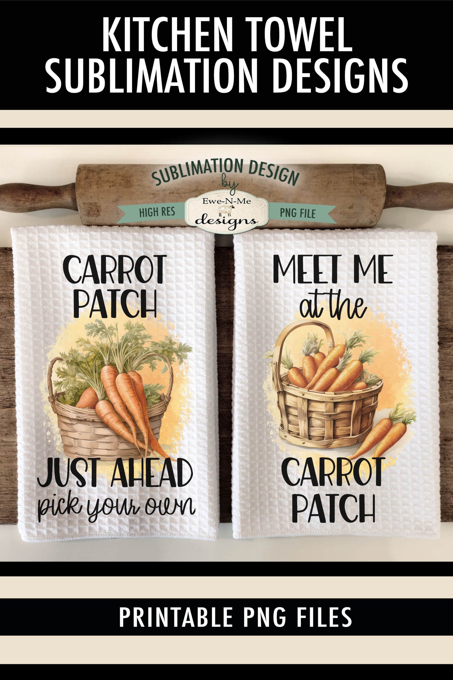 Carrot Patch - Kitchen Towel Sublimation Designs