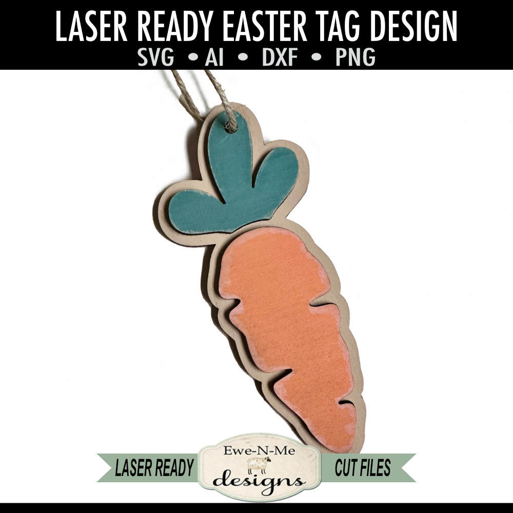Carrot Tag for Easter - Laser Cut SVG File