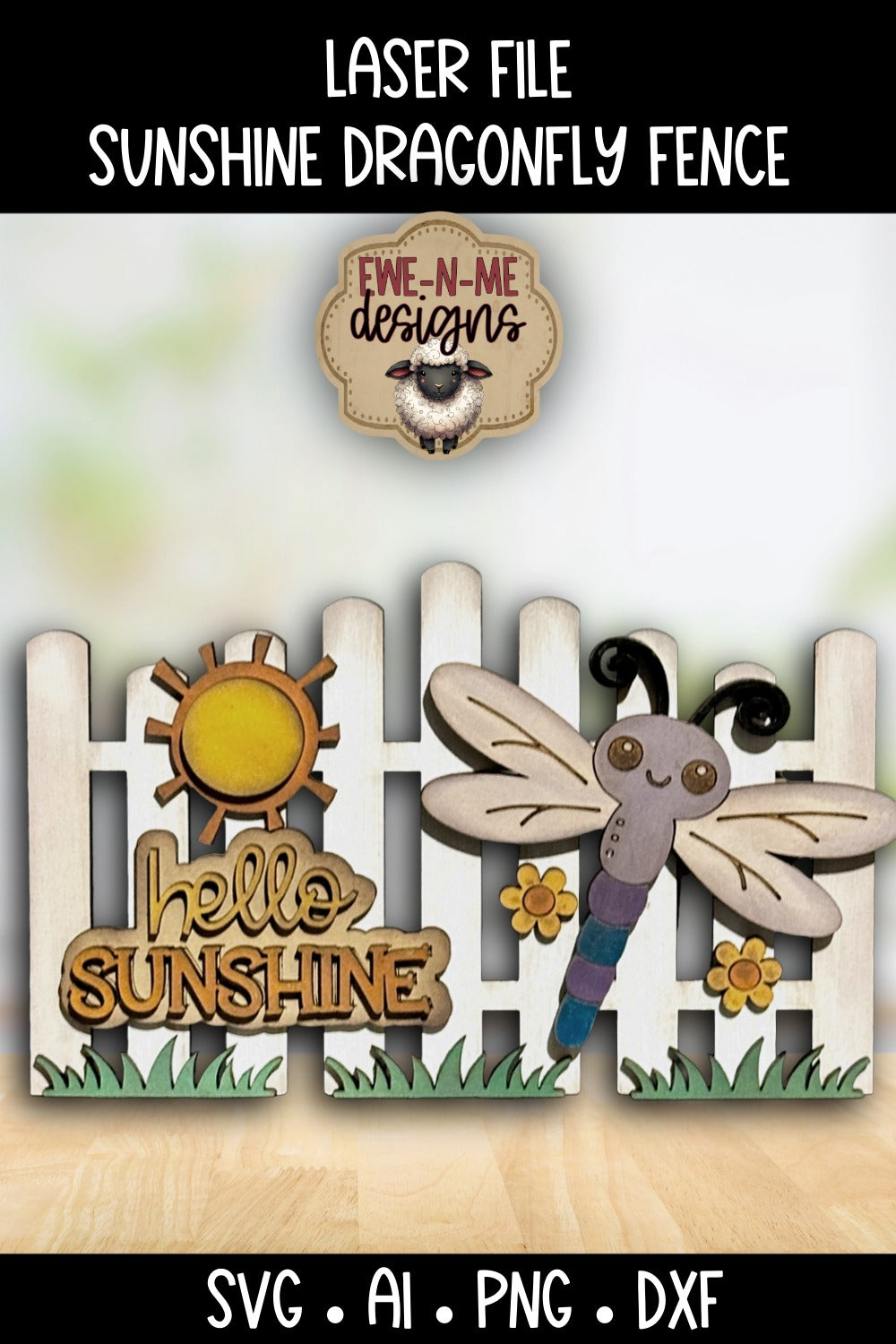 Sunshine Dragonfly Fence | Laser Cut SVG File