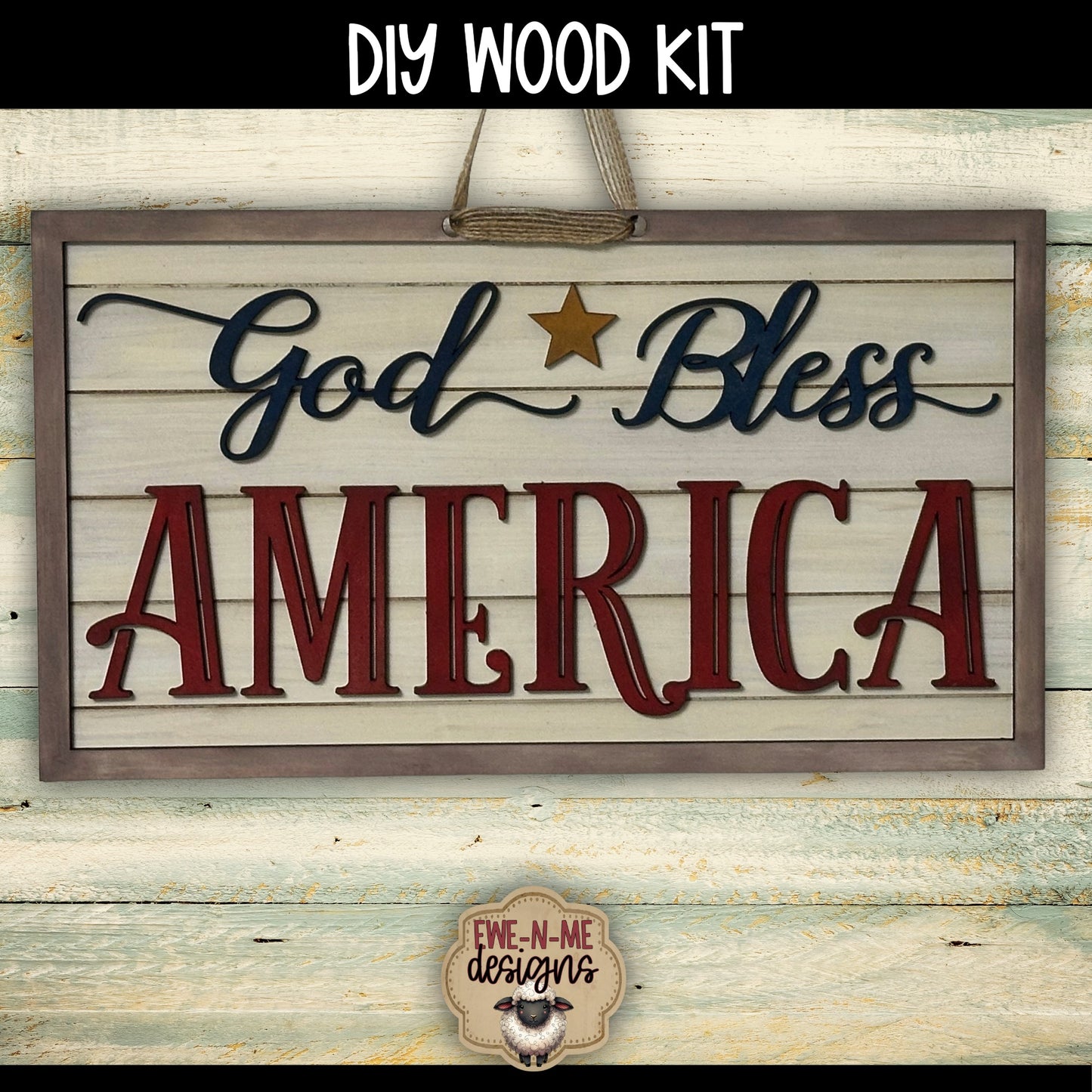 God Bless America Sign | DIY WOOD KIT