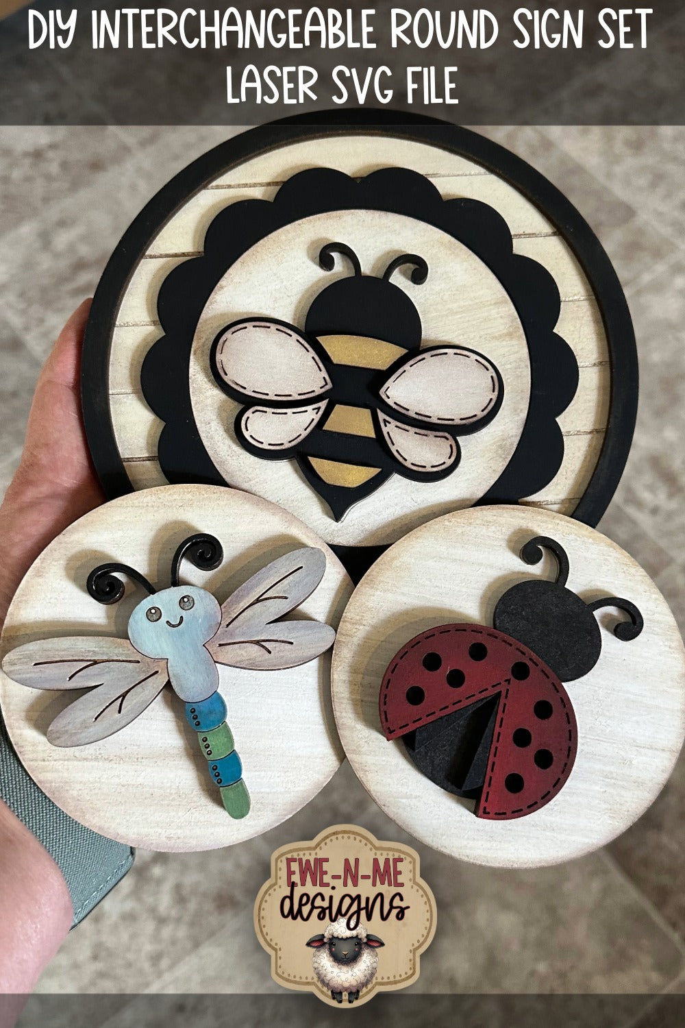 Interchangeable Frame with 3 Designs | Laser Cut SVG File