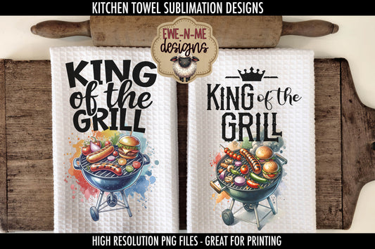 King of The Grill Fathers Day - Kitchen Towel Sublimation Designs