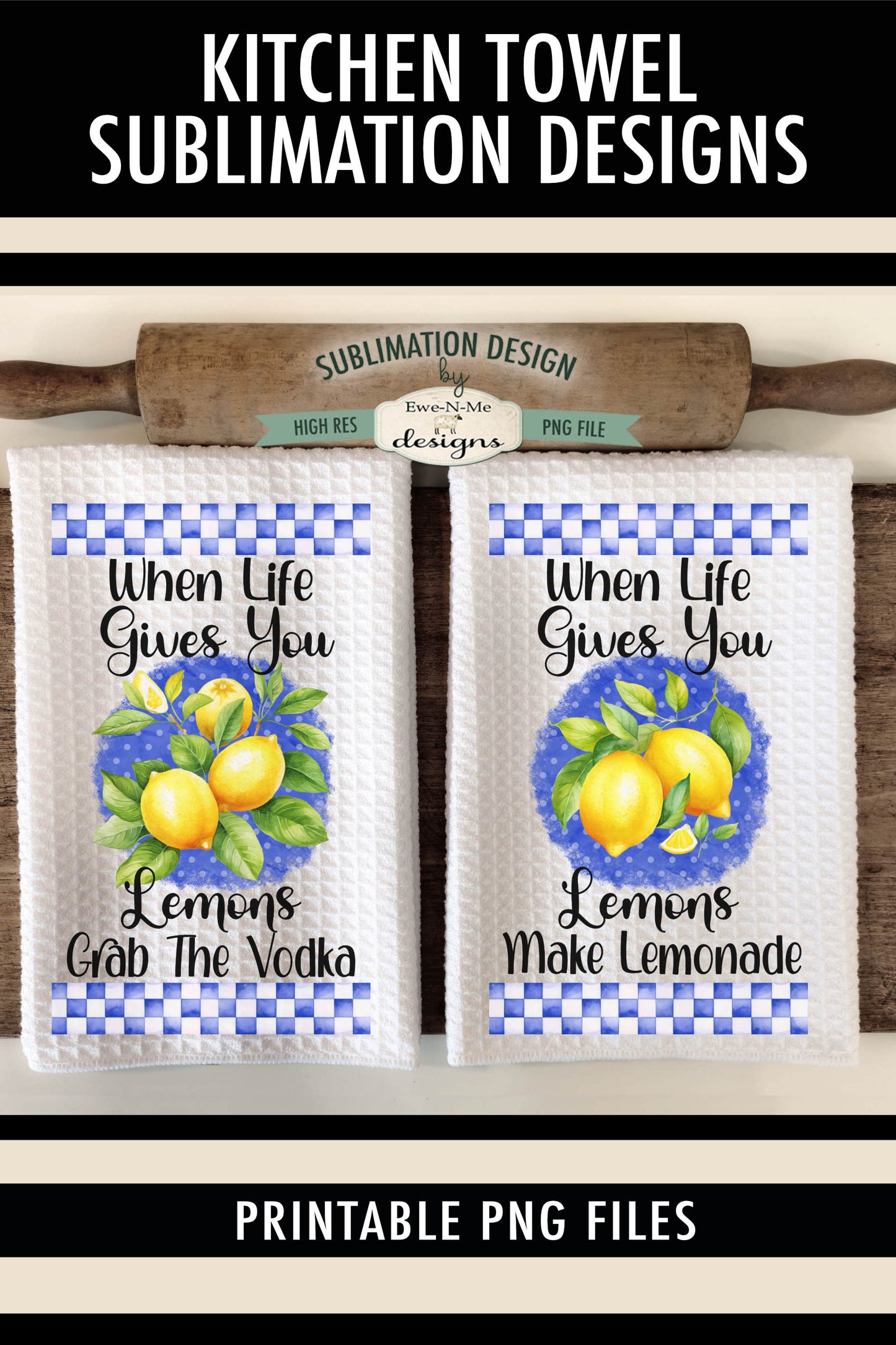 Funny Lemon Towel Designs - Kitchen Towel Sublimation Designs