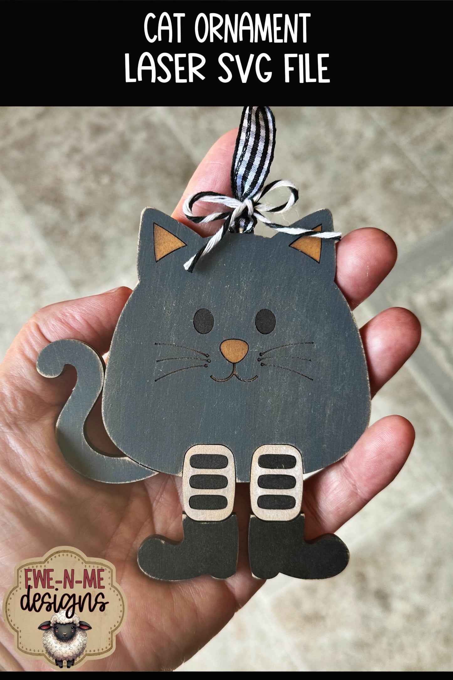 Layered Cat Ornament | Laser Cut SVG File