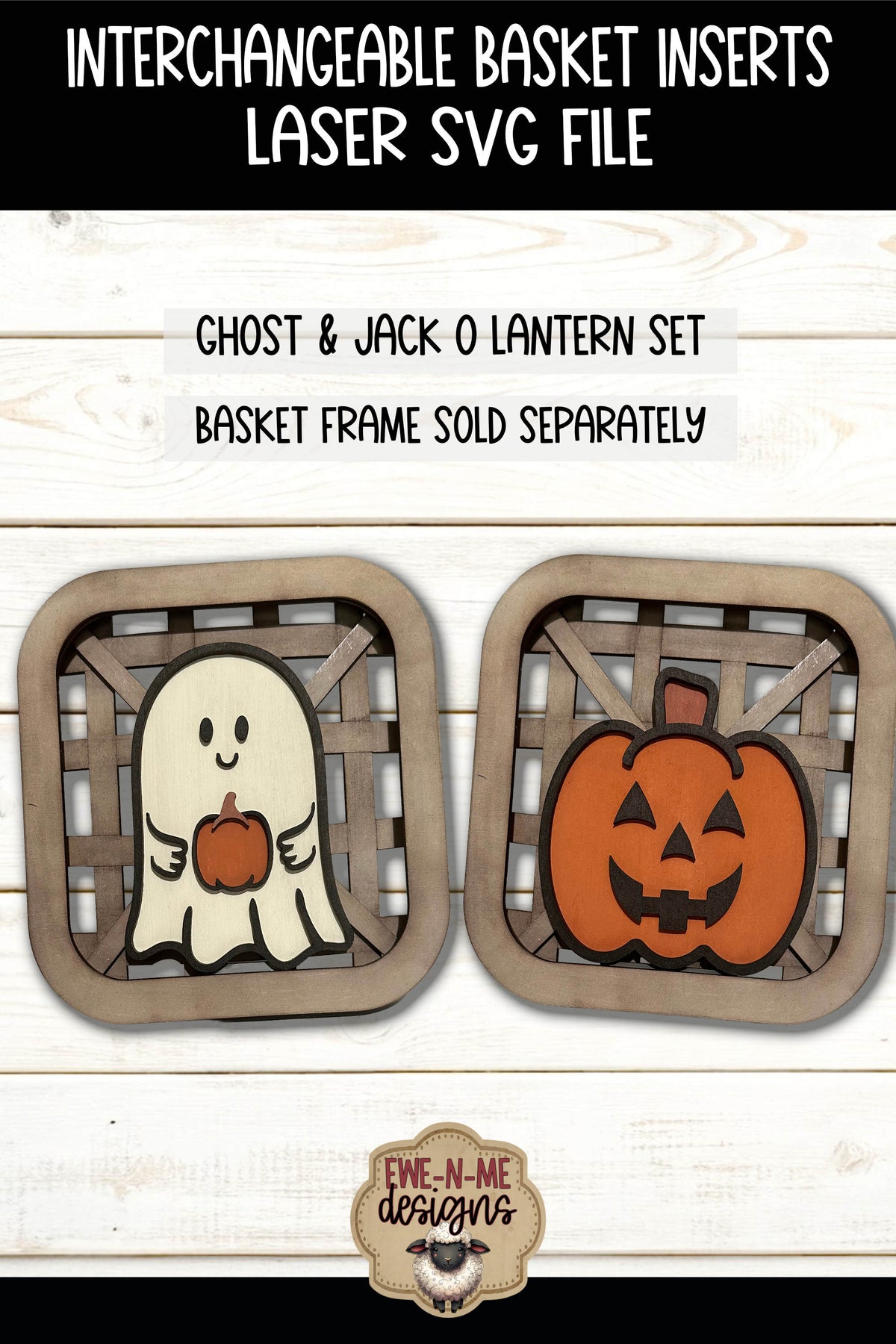 Interchangeable Tobacco Basket Inserts - Ghost and Jack O Lantern | Laser Cut SVG Files