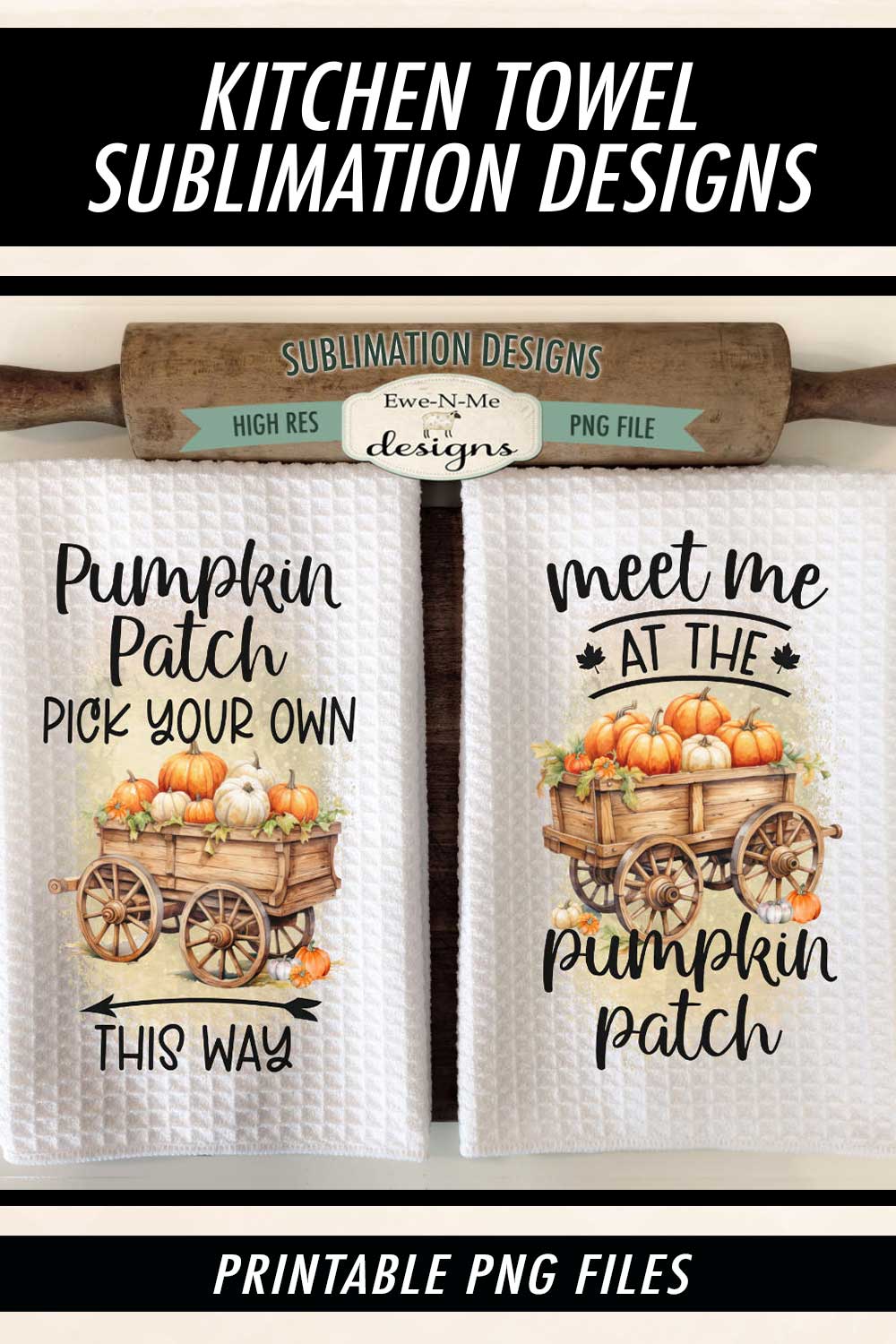 Harvest Pumpkin Wagon - Kitchen Towel Sublimation Designs