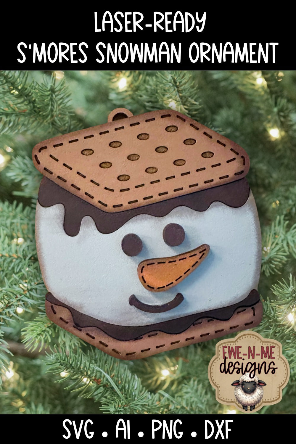 S'mores Snowman Ornament | Laser Cut SVG File