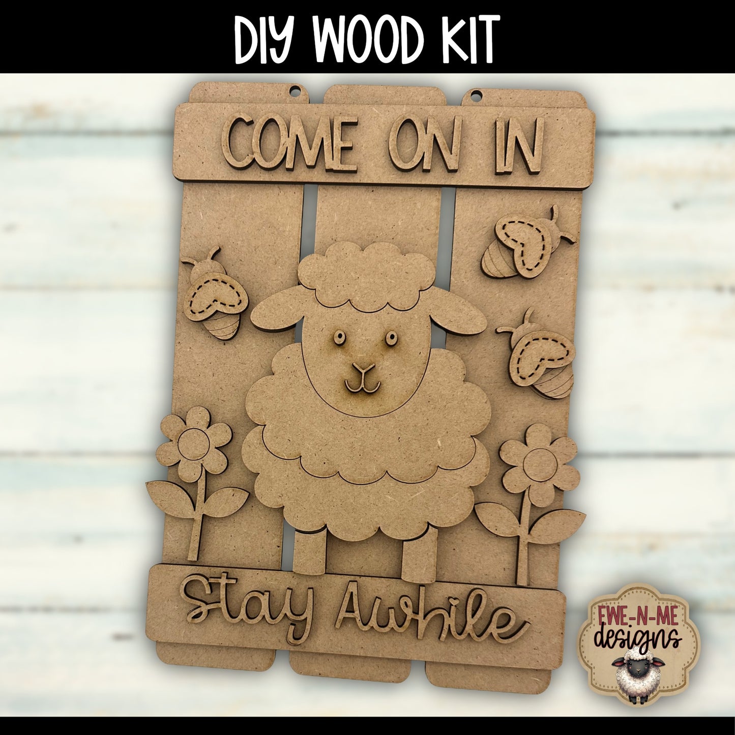 Come On In Sheep Sign | DIY WOOD KIT