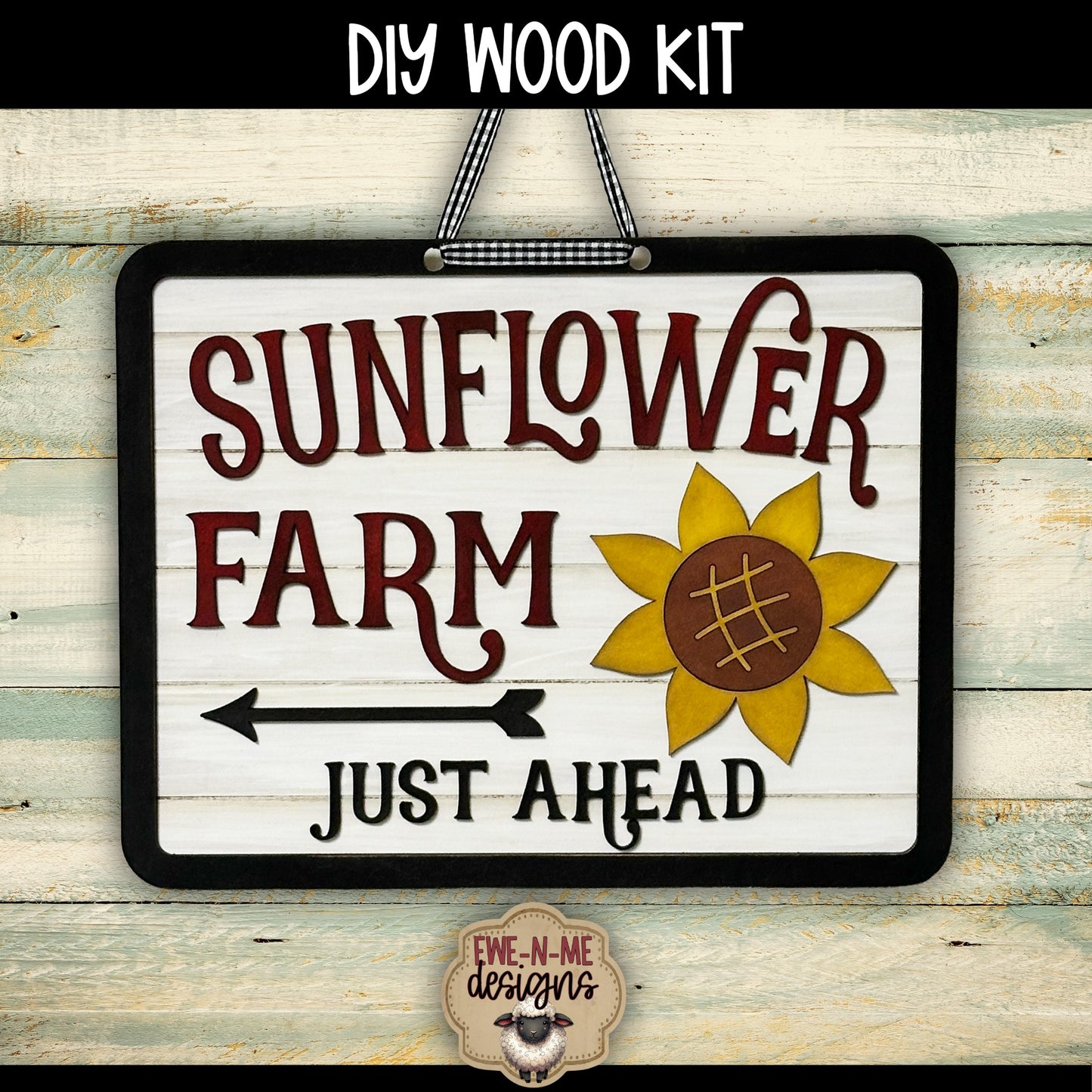 Sunflower Farm Shiplap Sign | DIY WOOD KIT