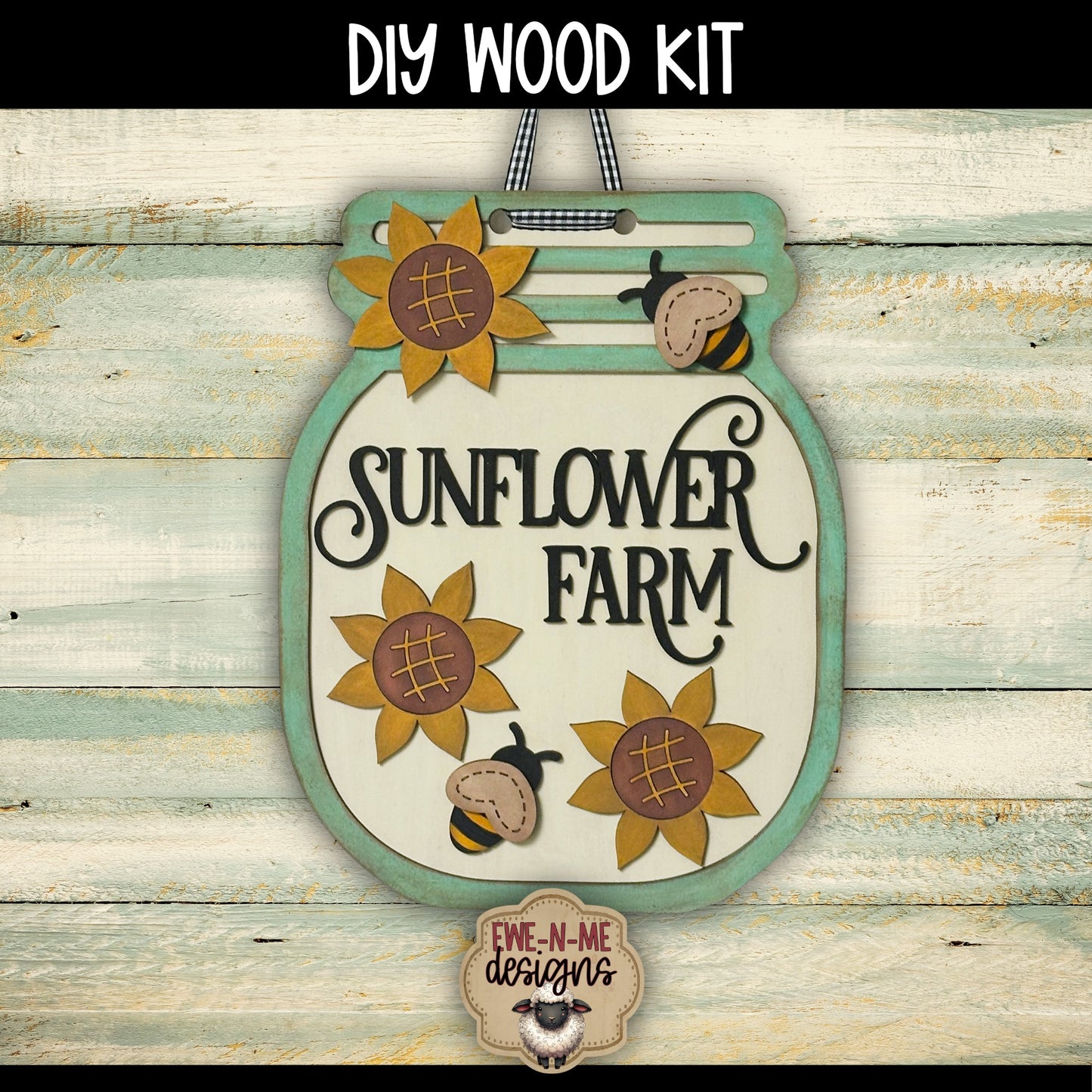 Bee Kind Jar Sign | DIY WOOD KIT
