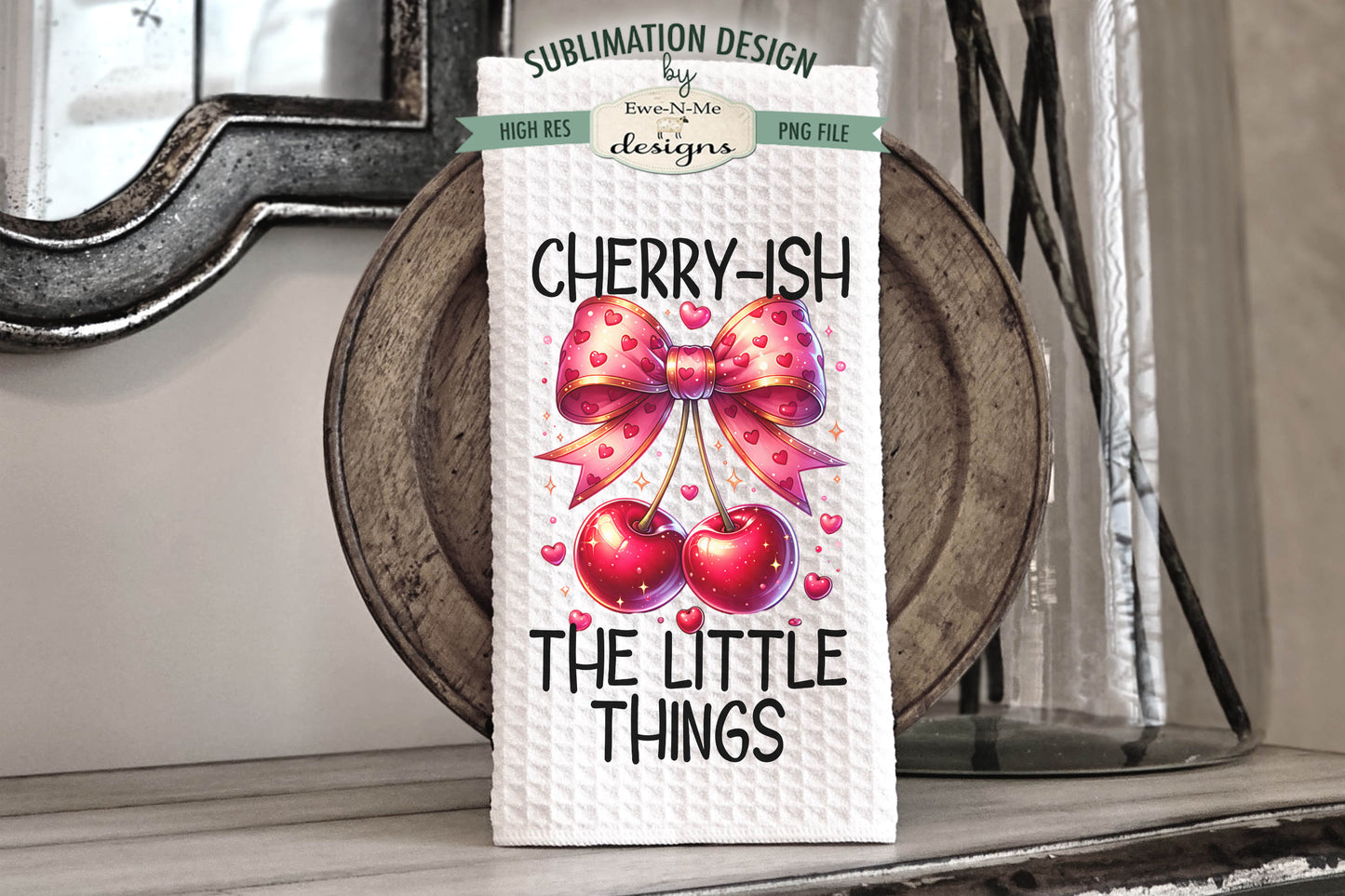 Love You Cherry Much - Kitchen Towel Sublimation Designs