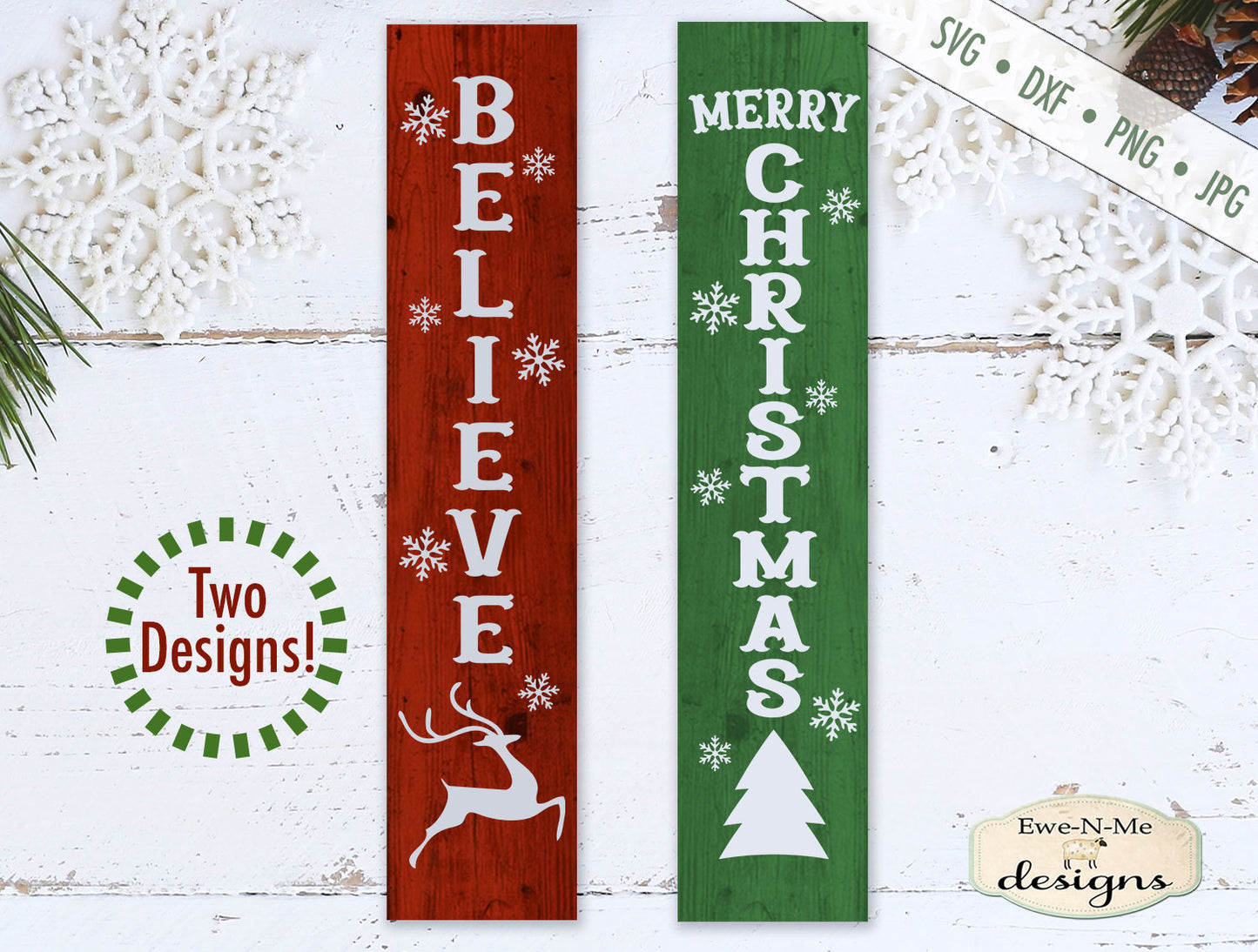 Merry Christmas - Believe Vertical - SVG