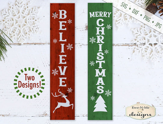Merry Christmas - Believe Vertical - SVG