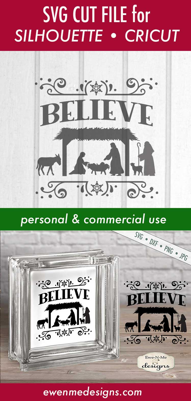 Believe - Nativity - Christmas - SVG