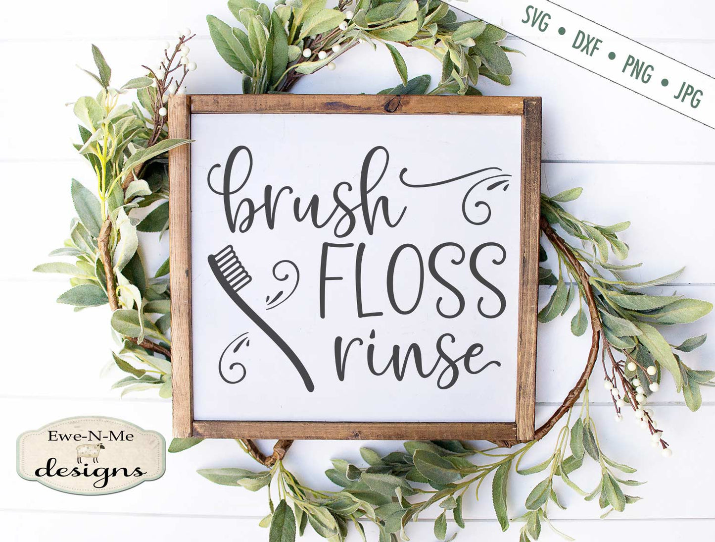Brush Floss Rinse - Bathroom - SVG