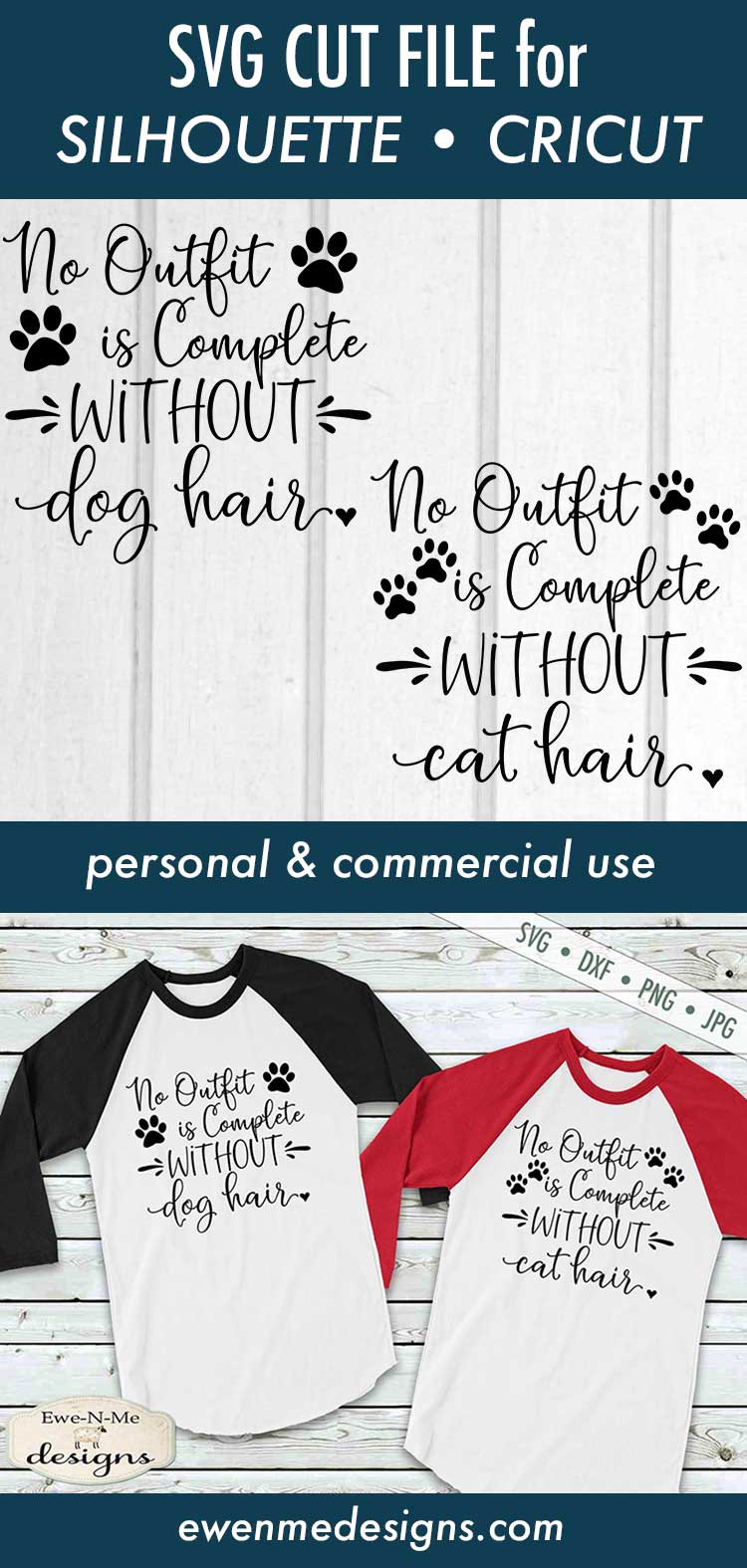 Cat Hair Dog Hair - No Outfit Is Complete - SVG