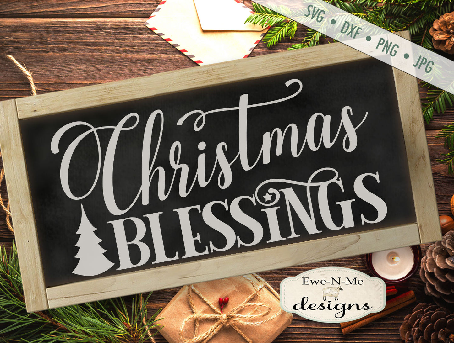 Christmas Blessings - Tree - SVG