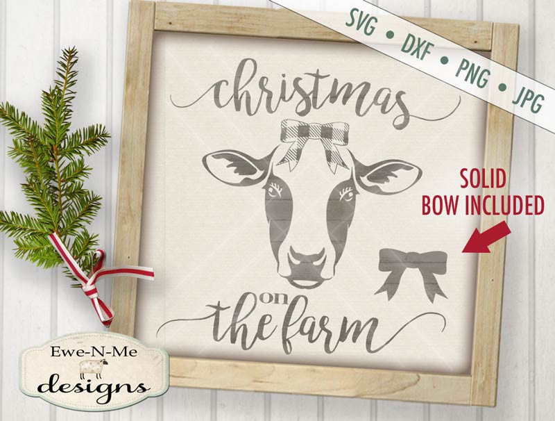 Christmas on the Farm Cow - SVG