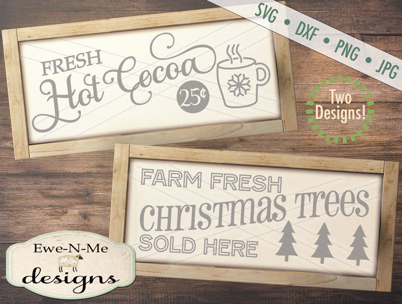 Hot Cocoa - Christmas Trees - SVG