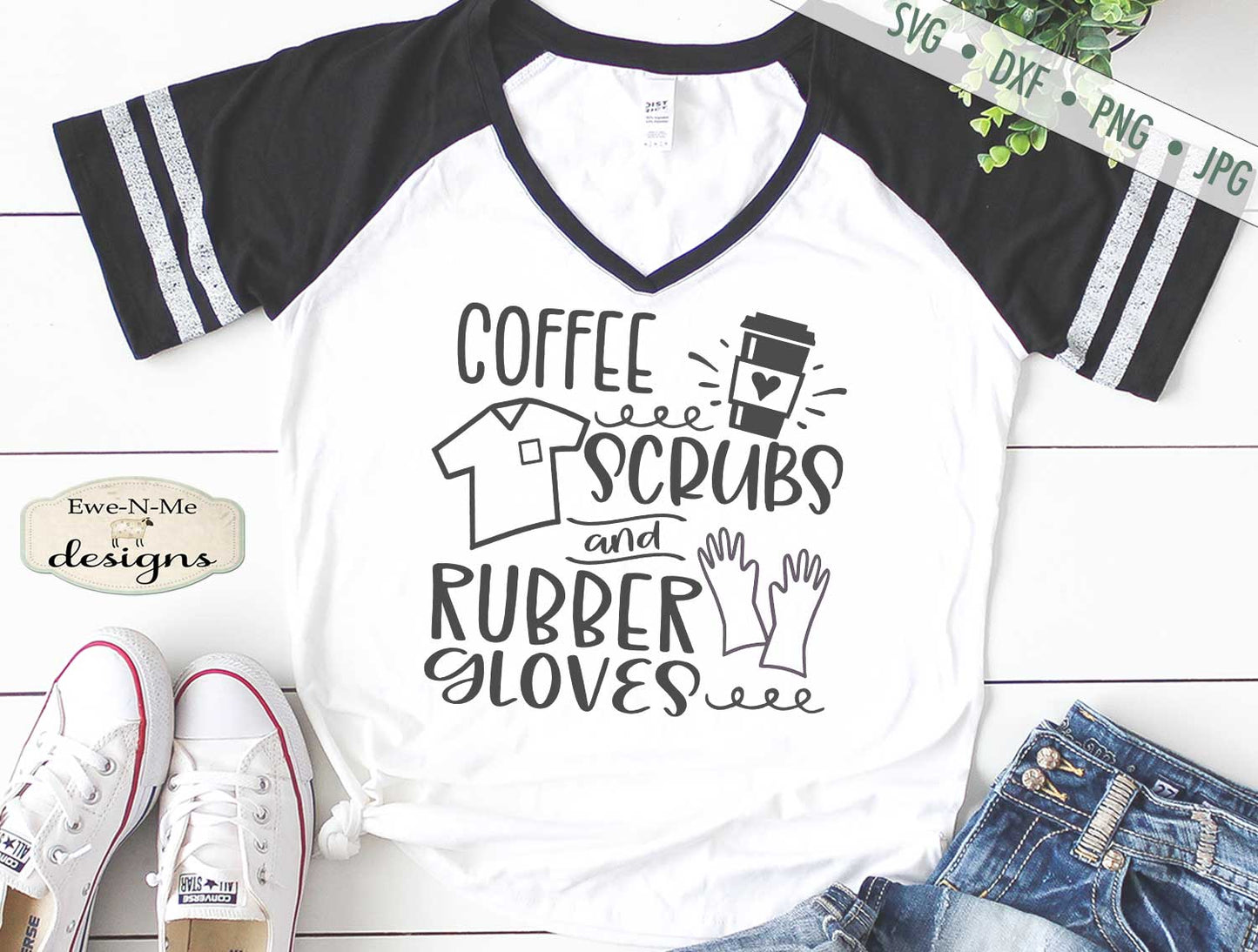 Coffee Scrubs Rubber Gloves - Healthcare Worker - SVG