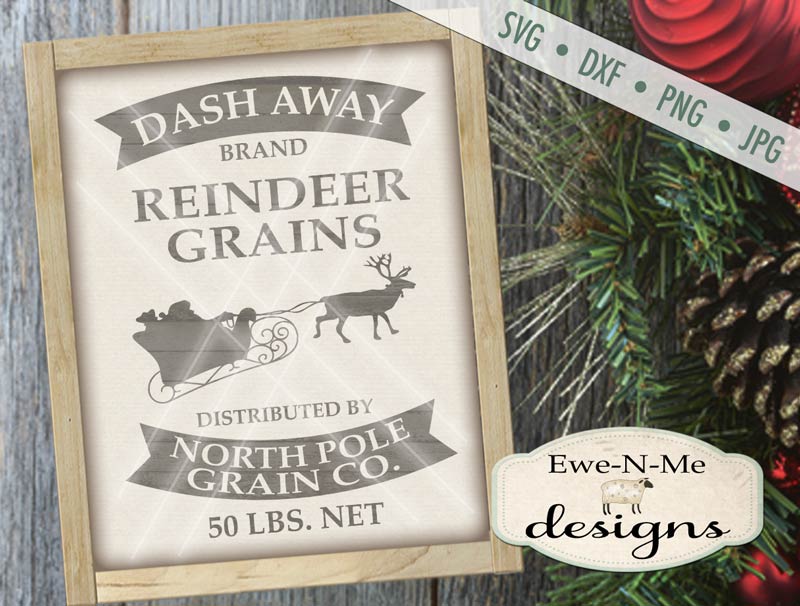 Dash Away Reindeer Grains - SVG