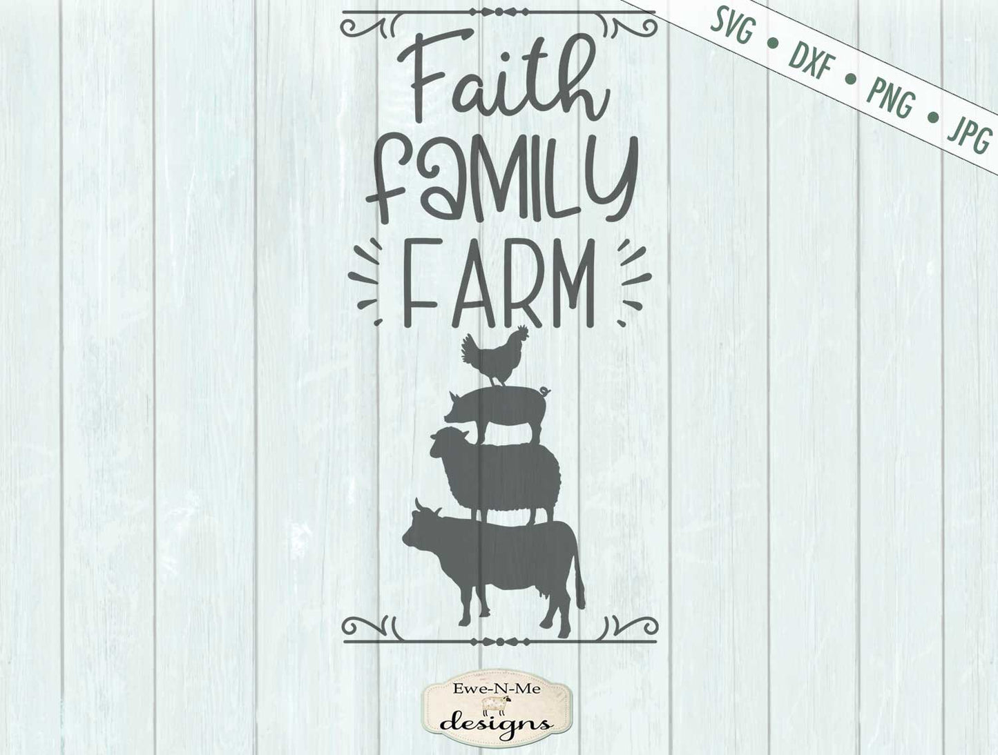 Faith Family Farm - Stacked Animals - SVG