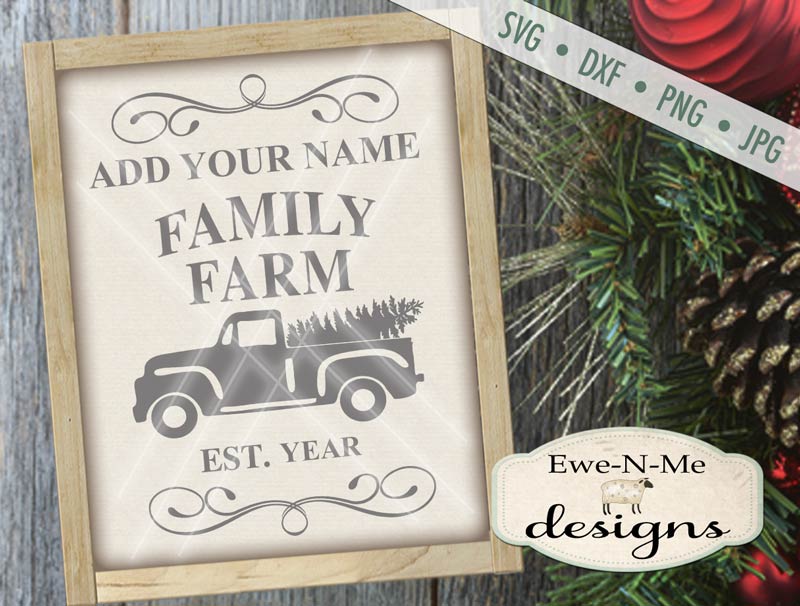 Family Farm - Truck with Tree - You Personalize it  - SVG