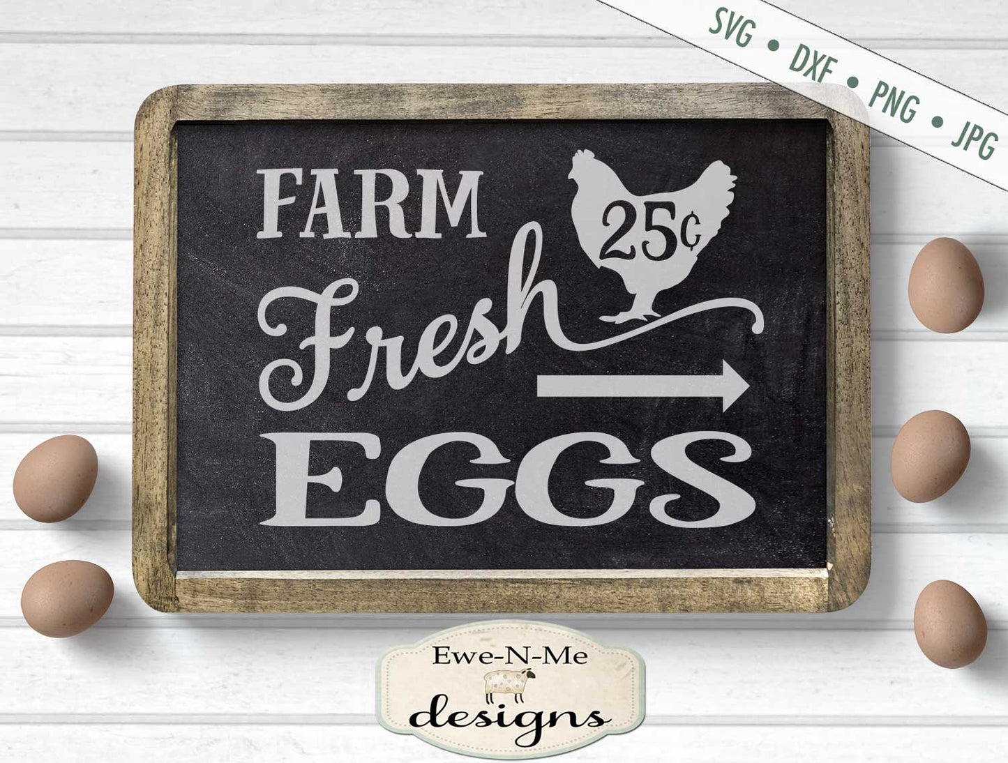 Farm Fresh Eggs - Arrow - SVG