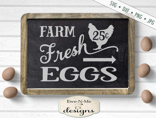 Farm Fresh Eggs - Arrow - SVG