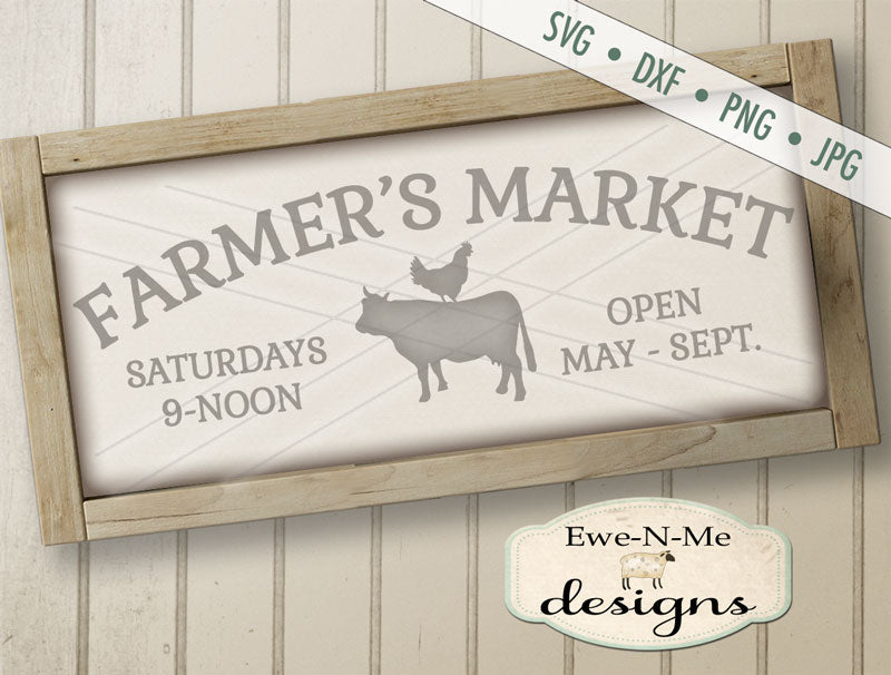 Farmers Market Cow Chicken - SVG
