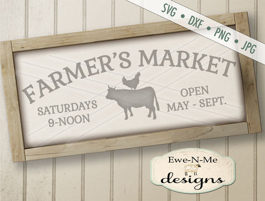 Farmers Market Cow Chicken - SVG