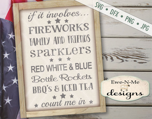 Fireworks Count Me In - SVG
