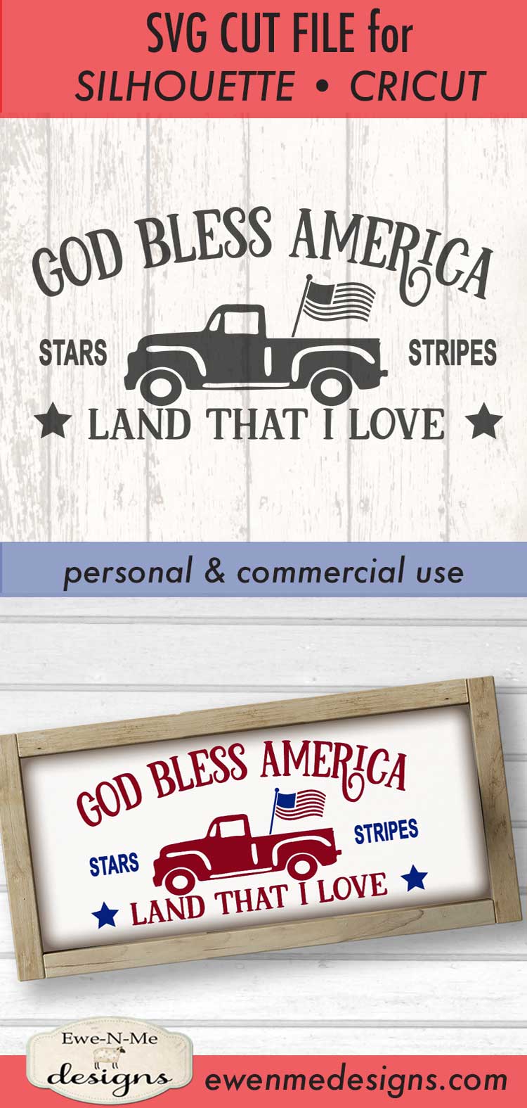 God Bless America Truck - SVG