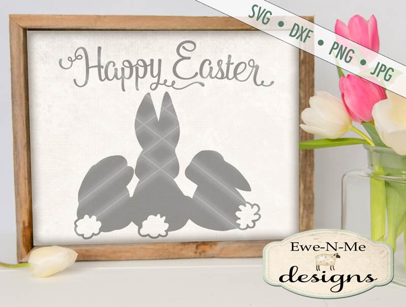 Happy Easter - Bunnies - SVG