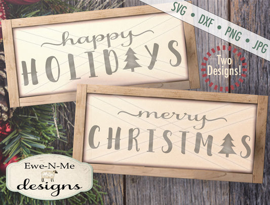Happy Holidays - Merry Christmas - SVG
