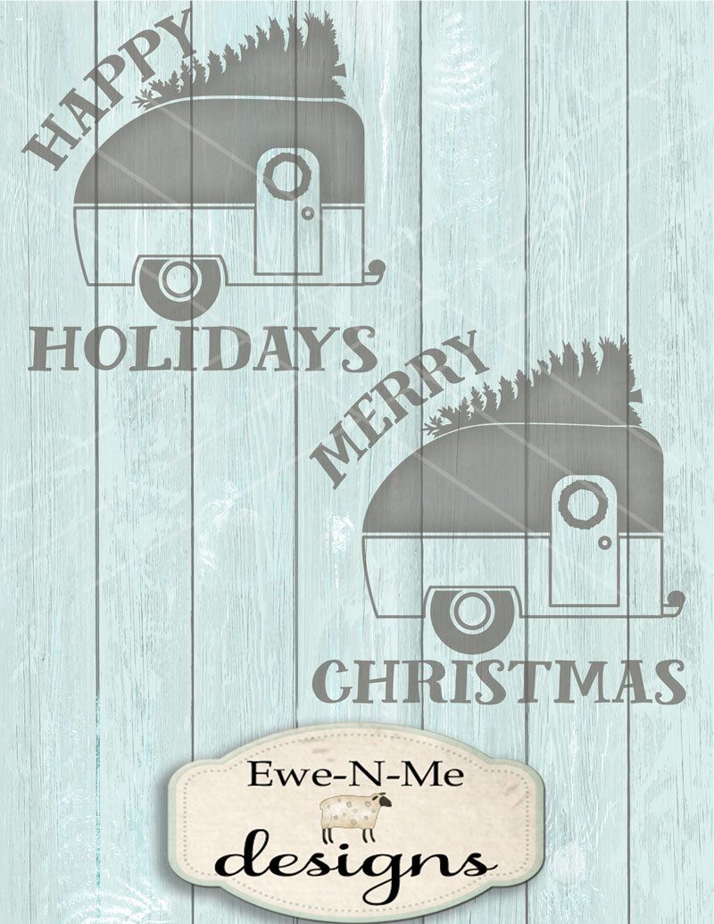 Happy Holidays Merry Christmas Camper - SVG