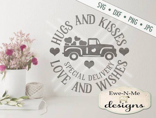 Valentine Truck - Hugs & Kisses - SVG
