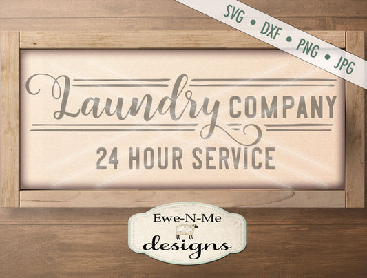Laundry Company Open 24 Hours - SVG