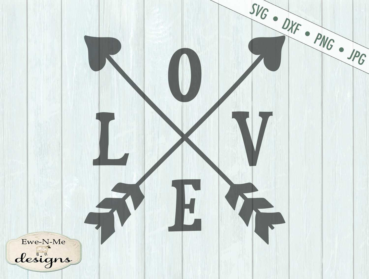 Love - Crossed Arrows - Valentine - SVG