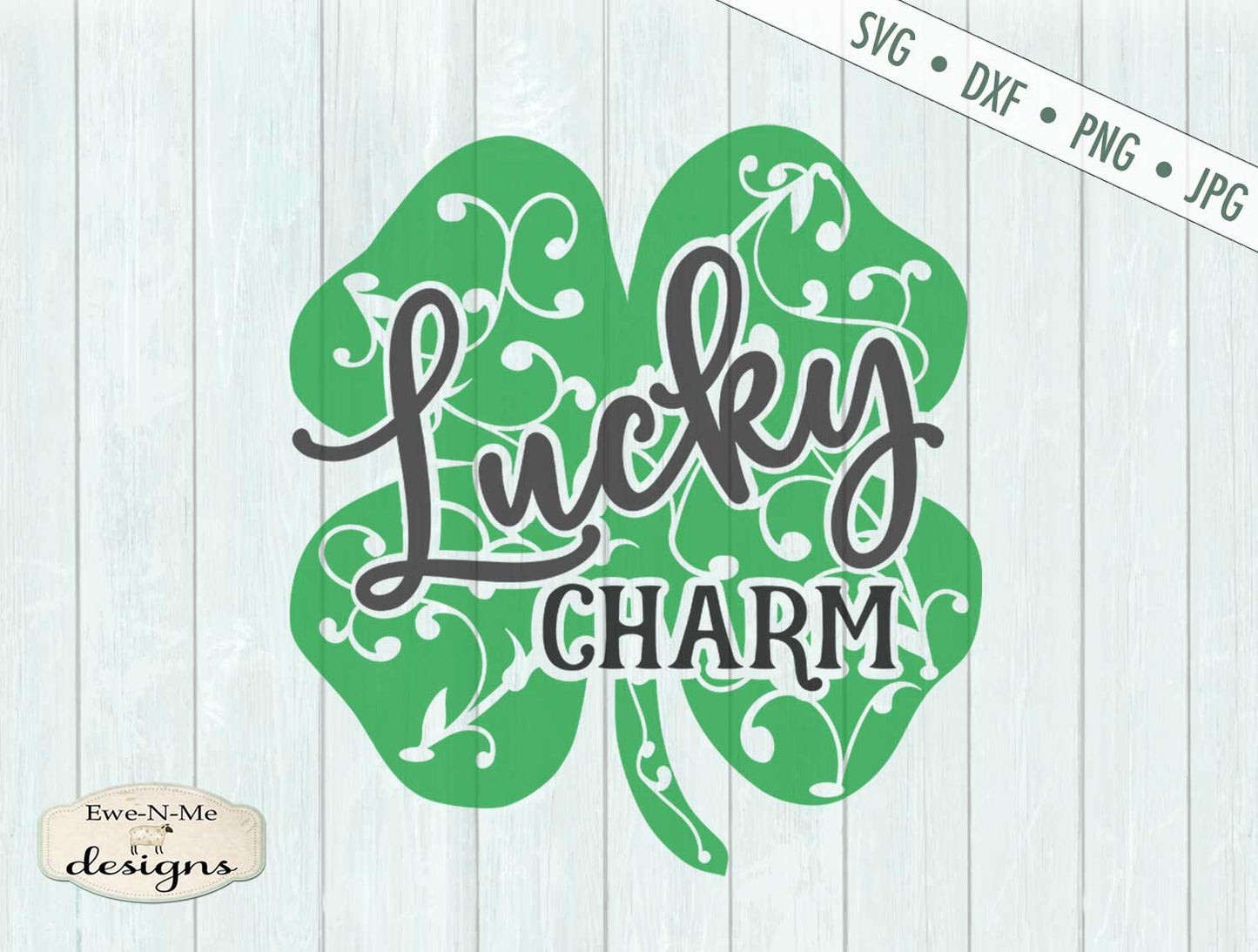 Lucky Charm Shamrock with Vines - SVG