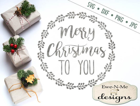Merry Christmas Wreath - SVG