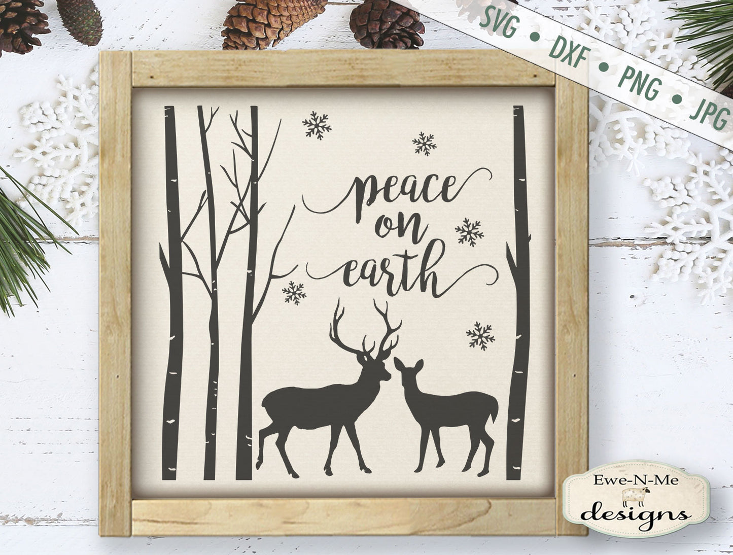 Peace on Earth Deer Woods - SVG