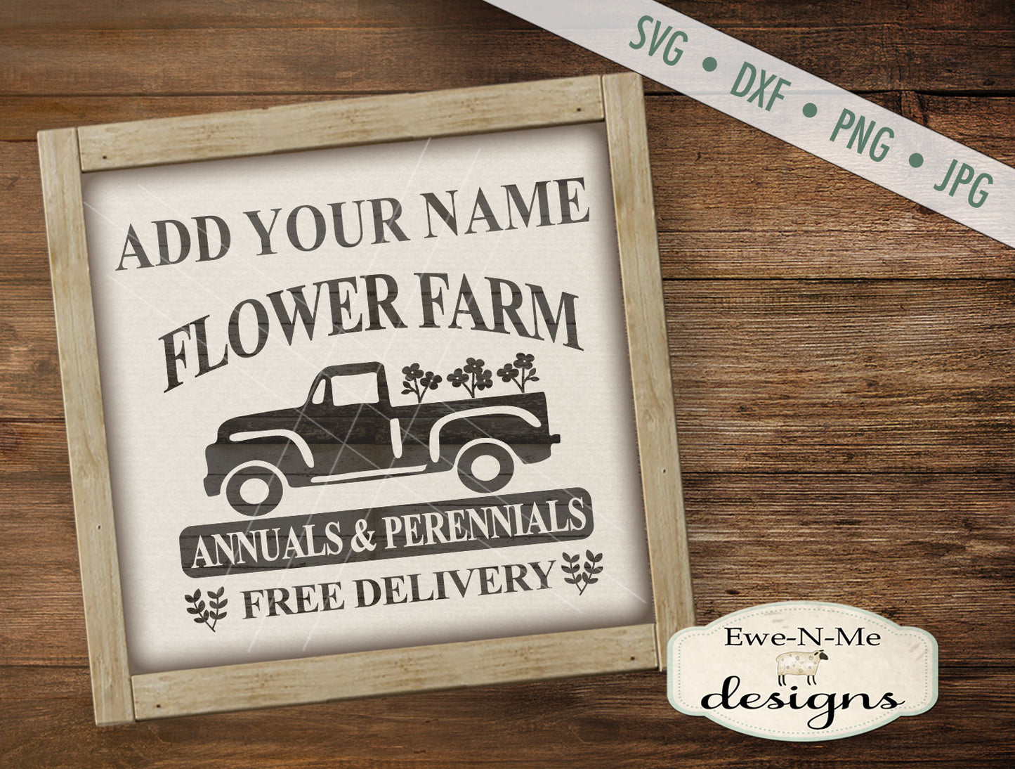 Personalized Flower Farm with Old Vintage Truck - SVG