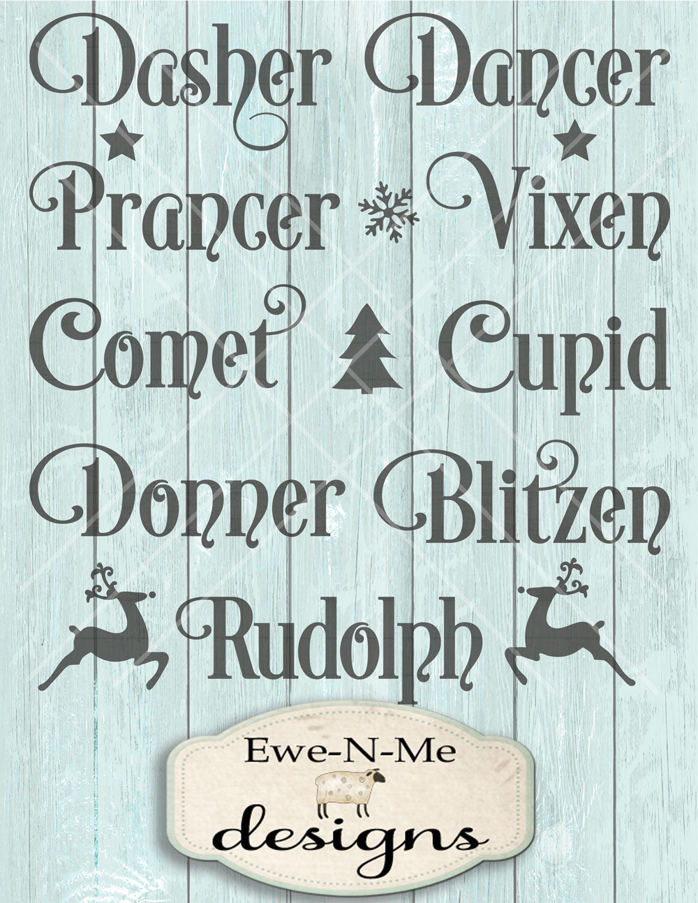 Reindeer Names - SVG