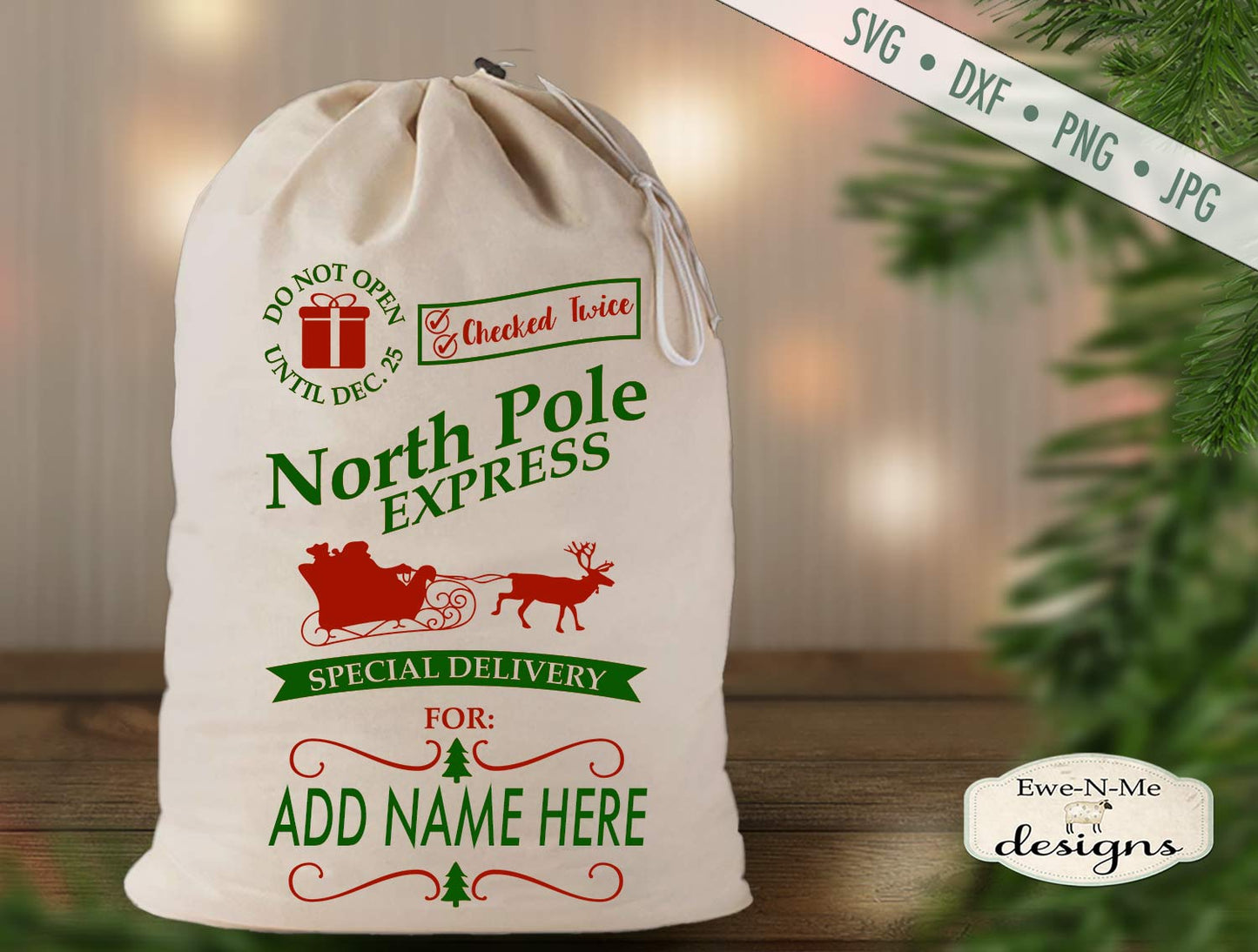 Santa Sack North Pole - SVG