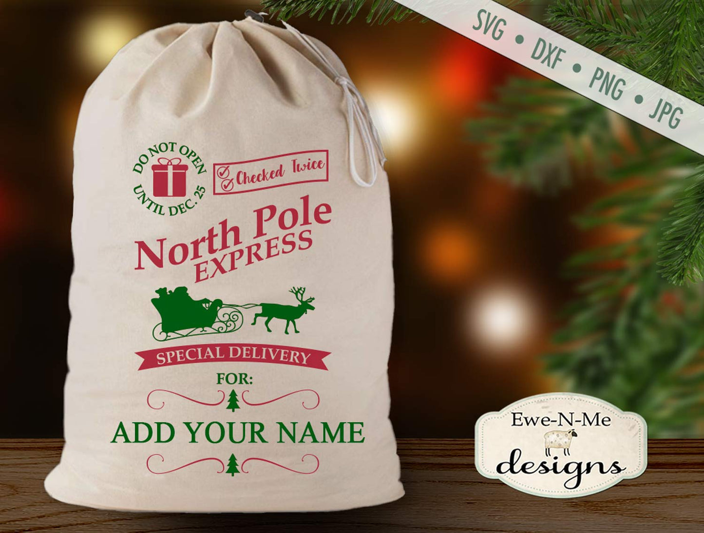 Santa Sack North Pole - SVG