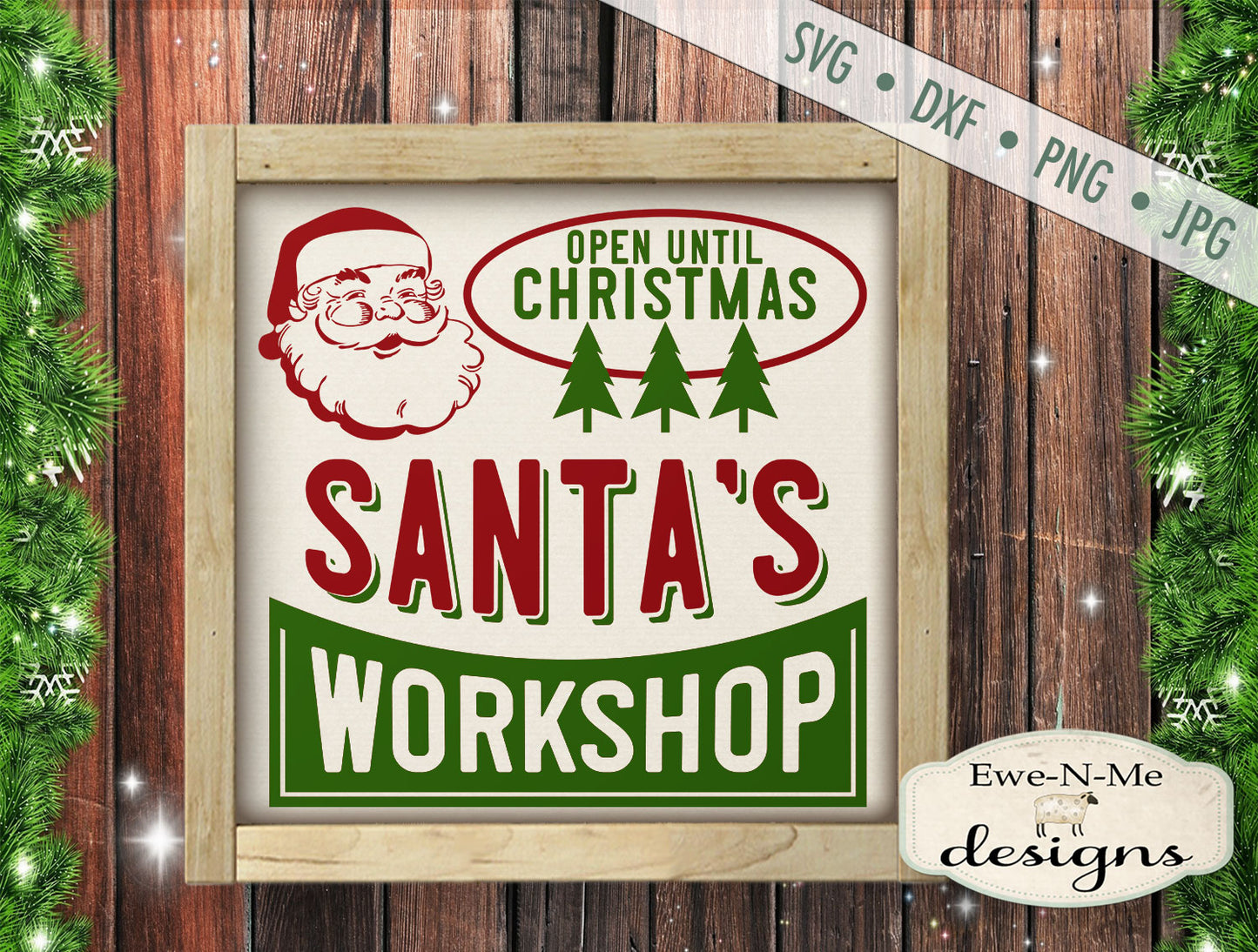 Santas Workshop - Retro Christmas  - SVG