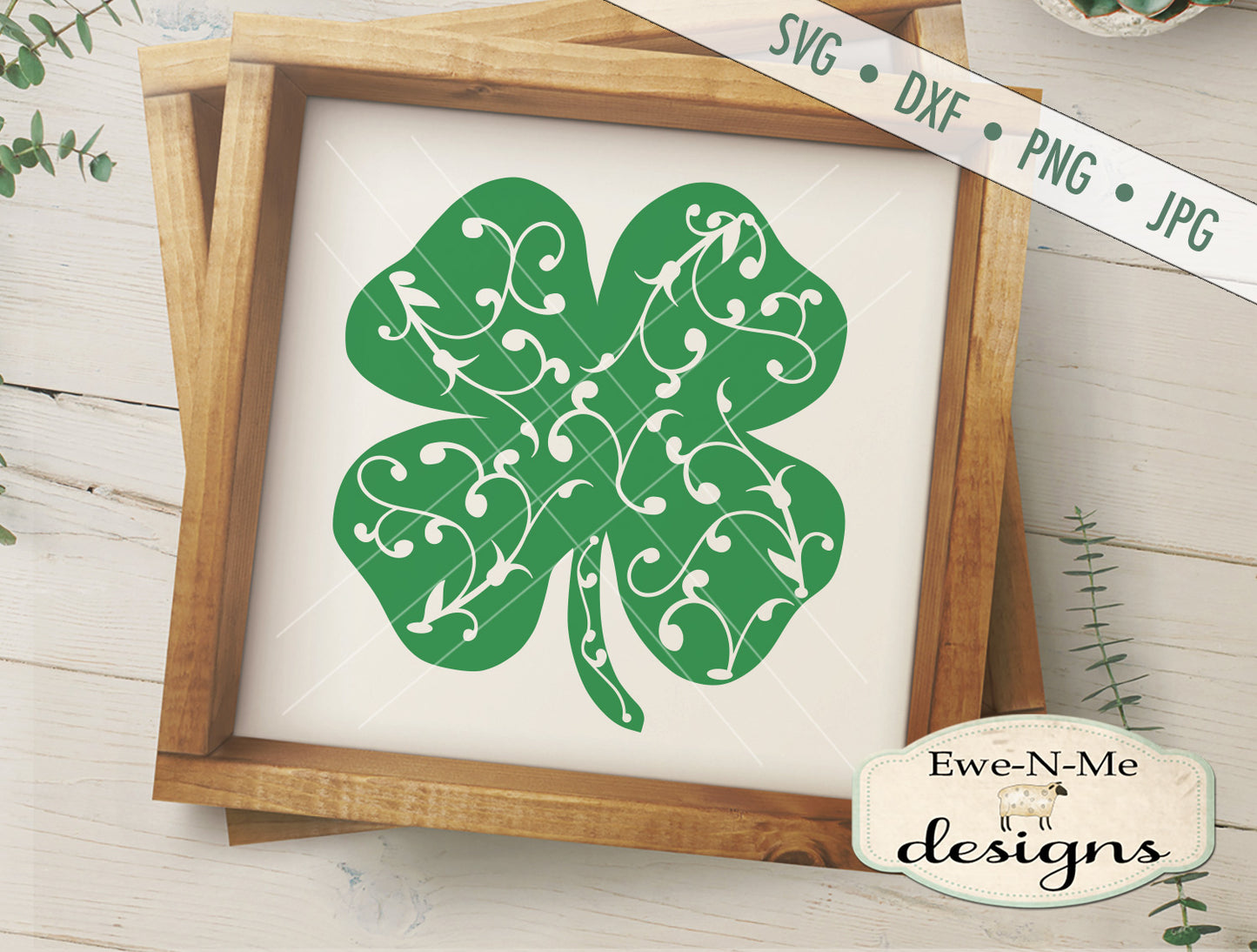 Shamrock with Swirls - SVG