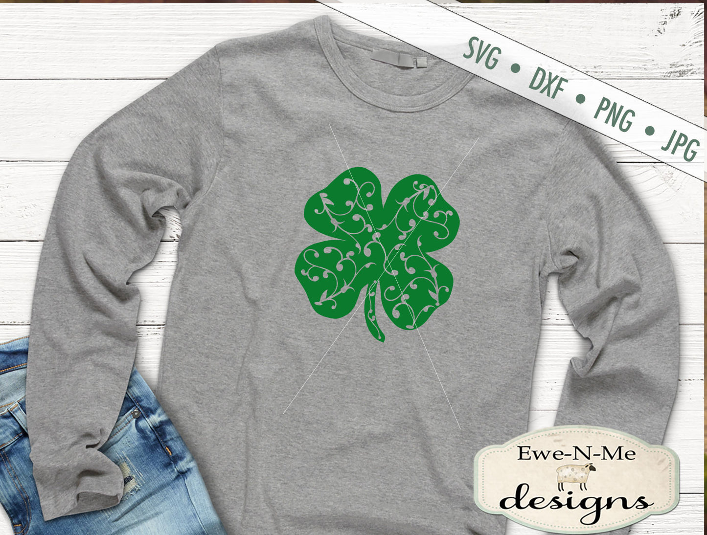 Shamrock with Swirls - SVG